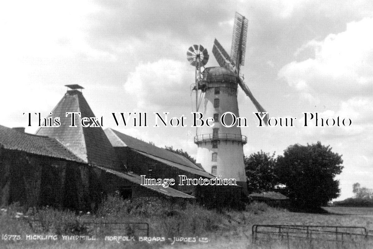 NF 3471 - Hickling Windmill, Mill, Norfolk Broads c1920