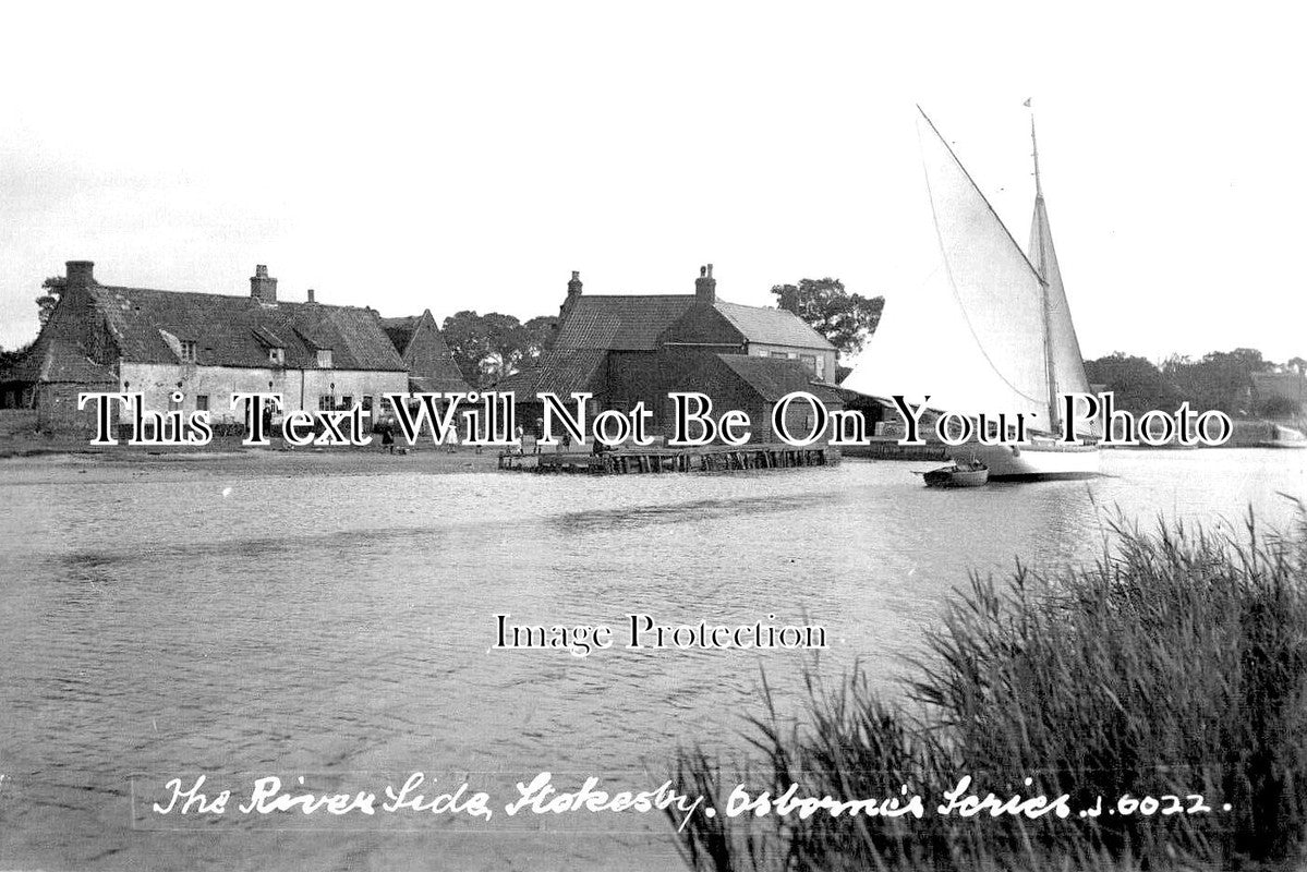 NF 3491 - The River Side, Stokesby, Norfolk c1912