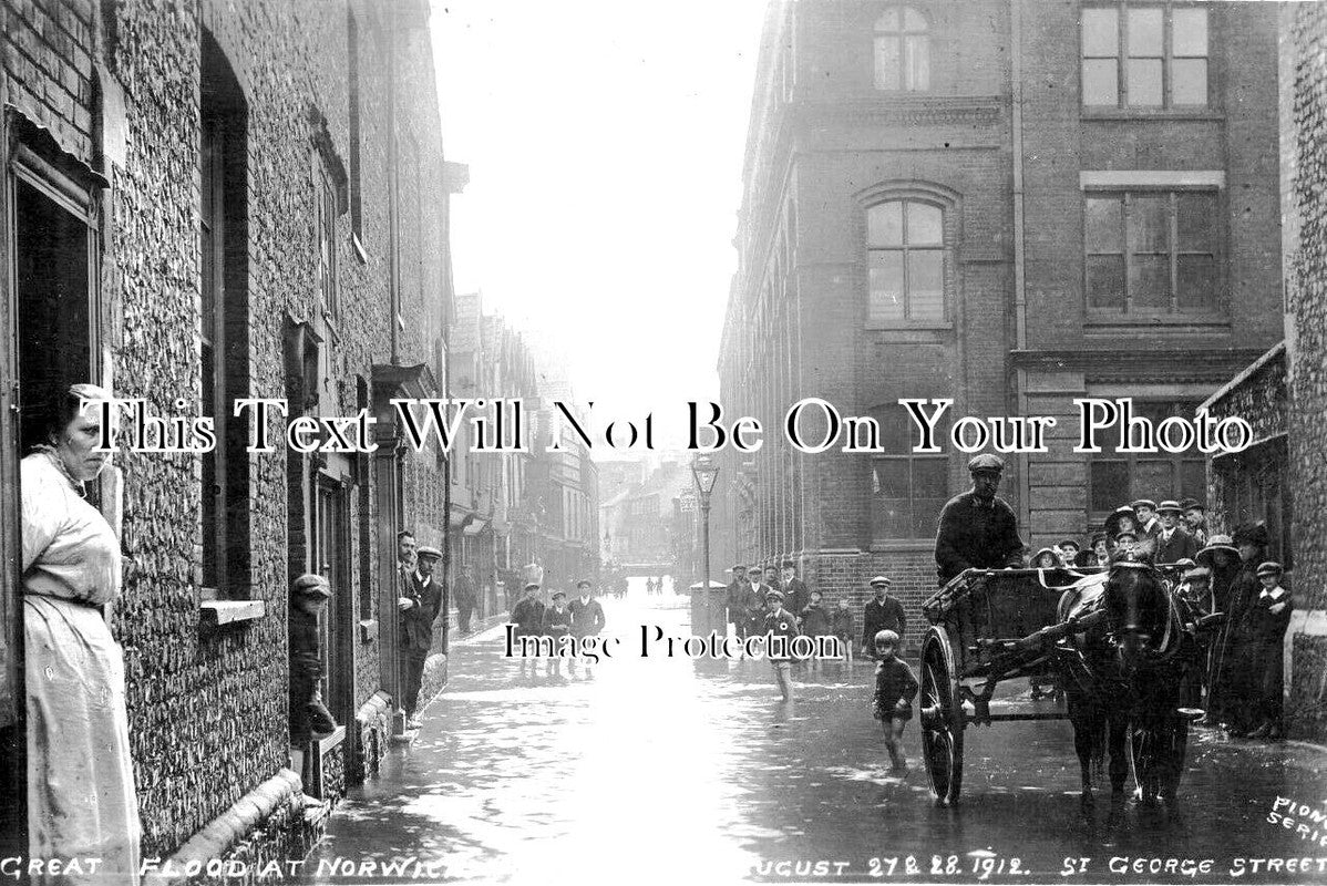 NF 3530 - St George Street, Norwich Floods, Norfolk 1912