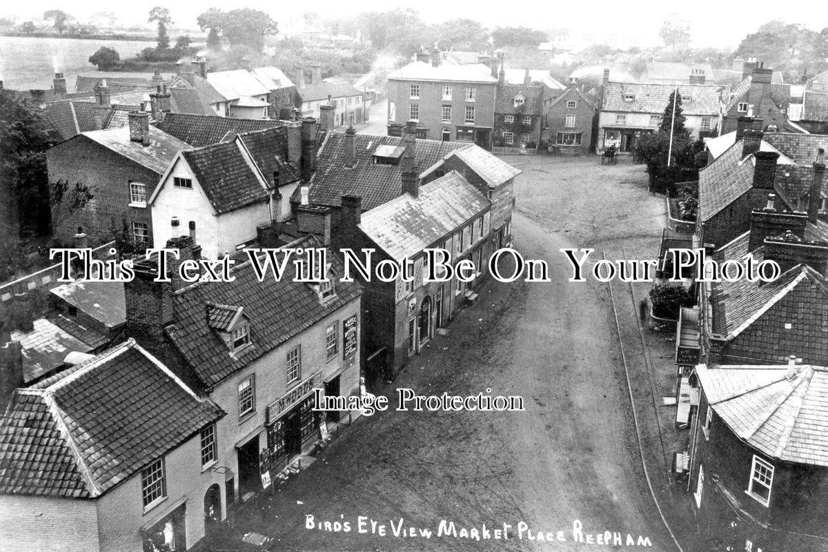 NF 3531 - Brids Eye View Of Market Place, Reepham, Norfolk