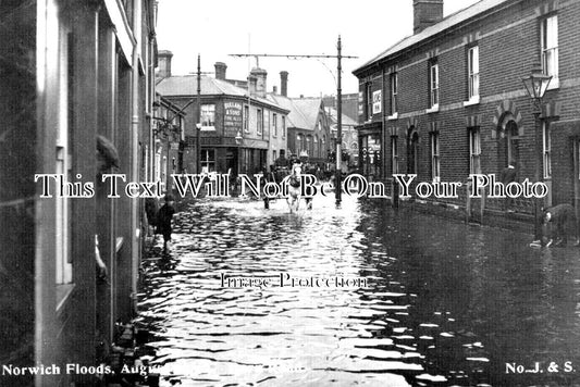 NF 3543 - Barn Road, Norwich Floods, Norfolk 1912