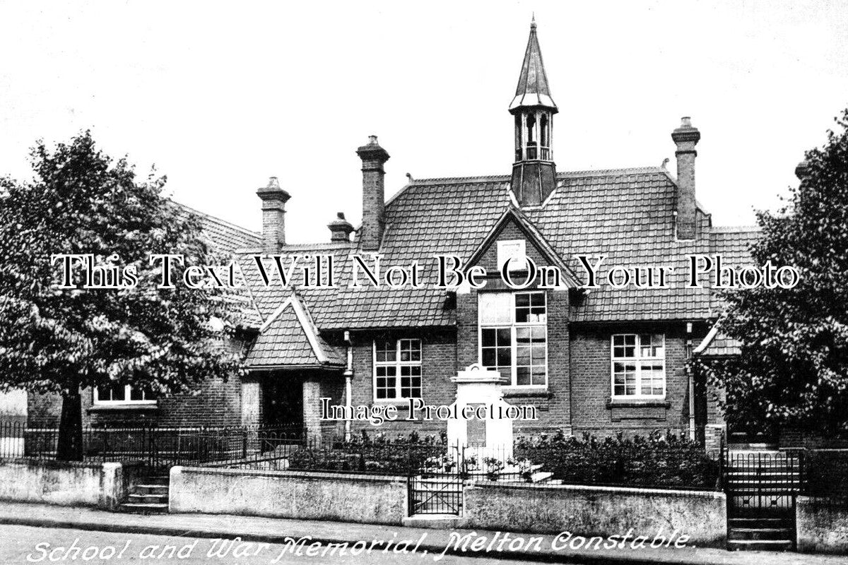 NF 3553 - School & War Memorial, Melton Constable, Norfolk