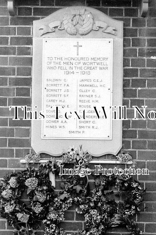 NF 3624 - Wortwell War Memorial, Norfolk c1920