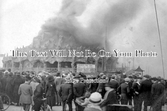 NF 373 - Scenic Railway Roller Coaster, Fairground Fire, Great Yarmouth, Norfolk 1919
