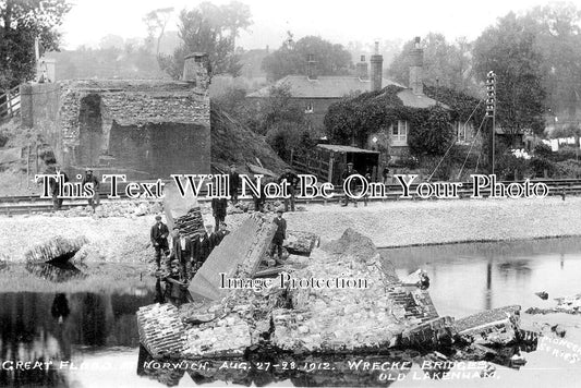 NF 3821 - Wrecked Bridges, Old Lakenham, Norwich, Norfolk 1912
