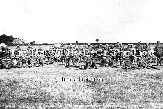 NF 3831 - Territorials Norfolk Cyclist Corps Regiment Military Camp 1910