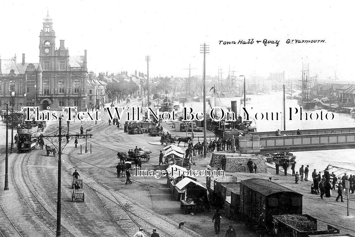 NF 3866 - Town Hall & Quay, Great Yarmouth, Norfolk