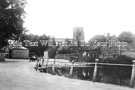 NF 3897 - The Pond & Church, Docking, Norfolk c1925