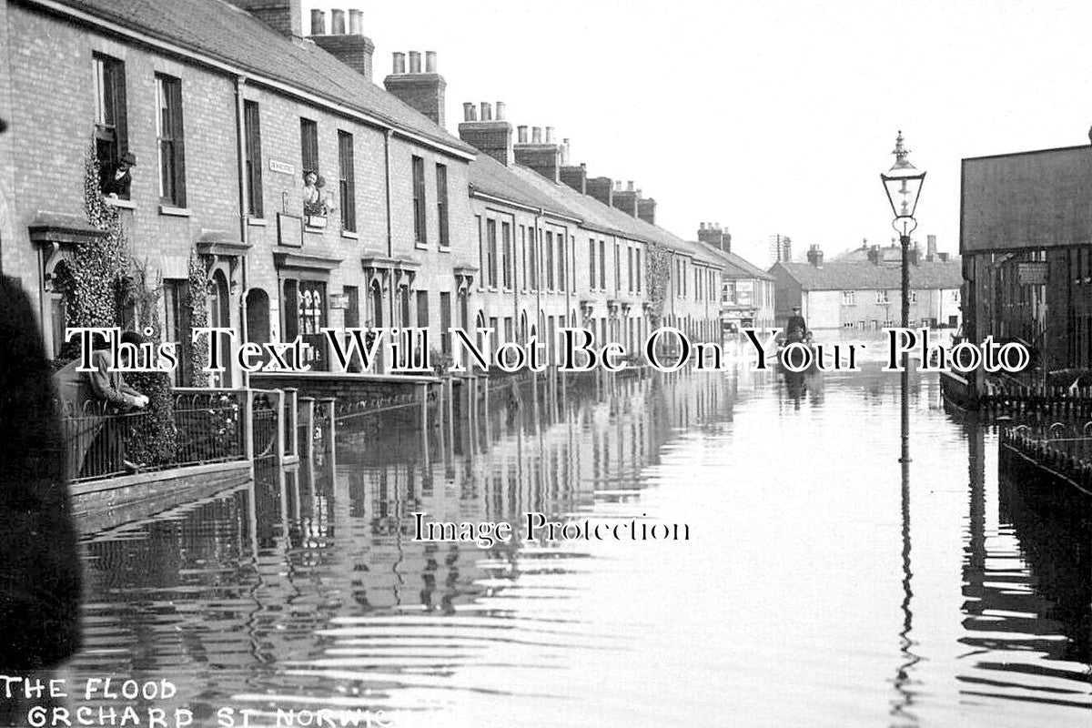 NF 3931 - The Flood, Orchard Street, Norwich, Norfolk 1912
