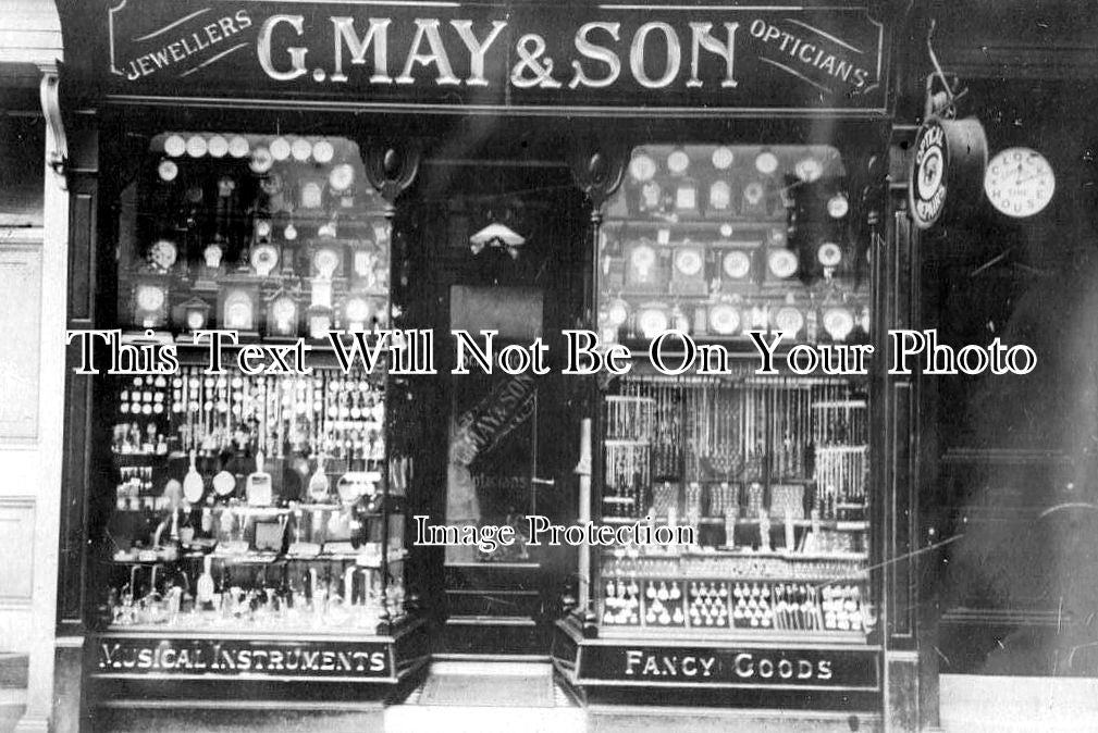 NF 4041 - G May & Son Opticians & Jewellers Shop, Diss, Norfolk c1911