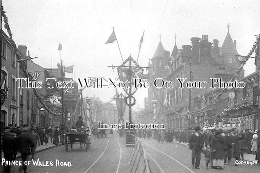 NF 4098 - Royal Visit, Prince Of Wales Road, Norwich, Norfolk