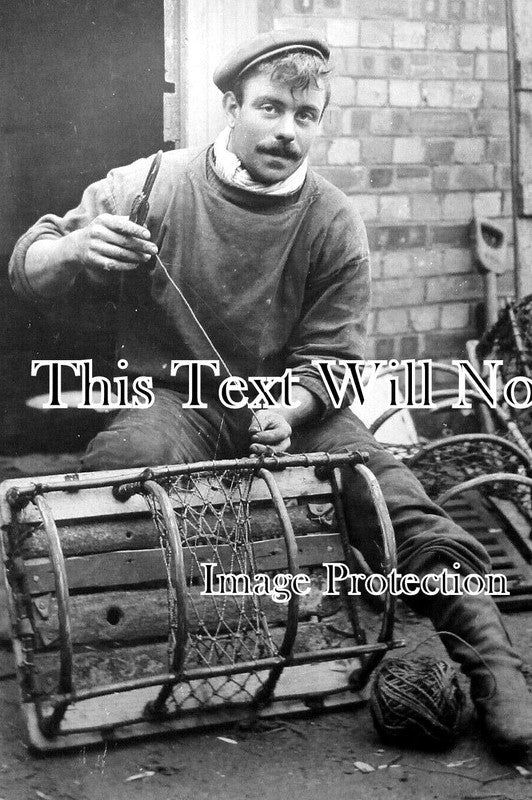 NF 4109 - Sheringham Fisherman Mends Lobster Pot, Norfolk