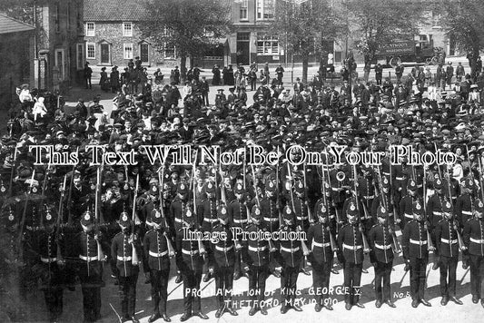 NF 4153 - Proclamation Of King George V, Norfolk Regiment, Thetford 1910