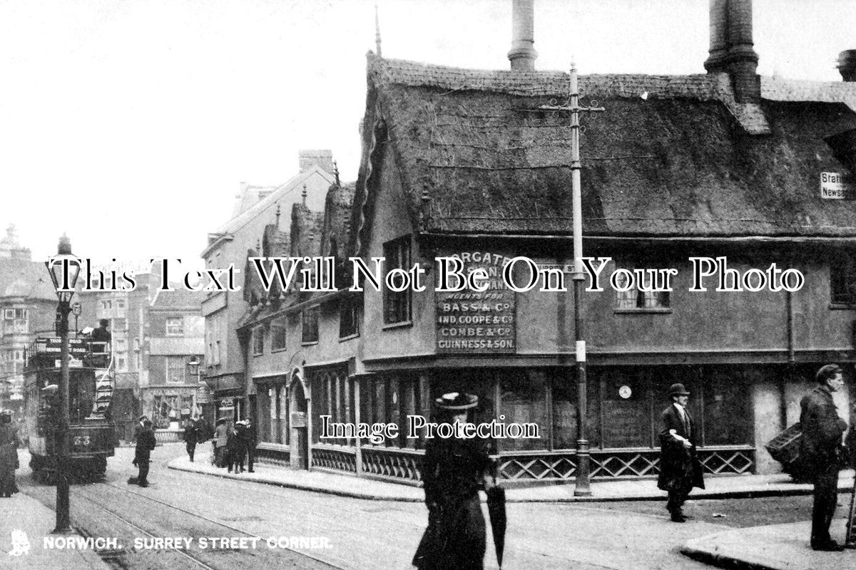 NF 4334 - Surrey Street Corner, Norwich, Norfolk c1906