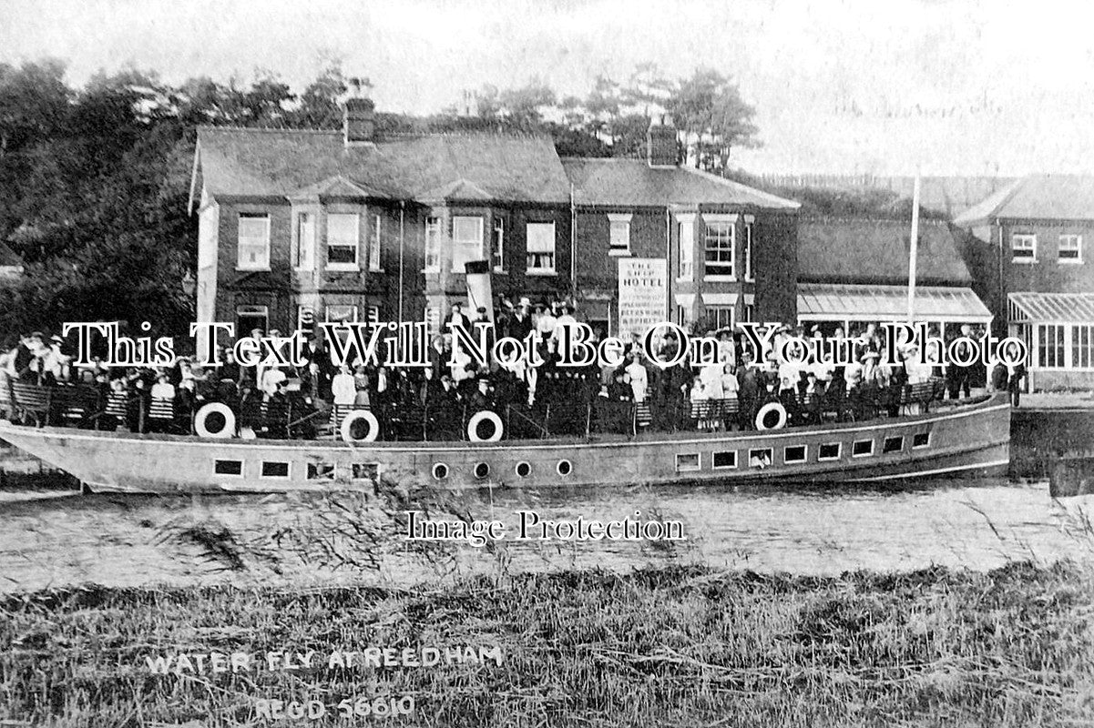 NF 4404 - Water Fly Boat, The Ship Hotel, Reedham, Norfolk c1913 – JB ...