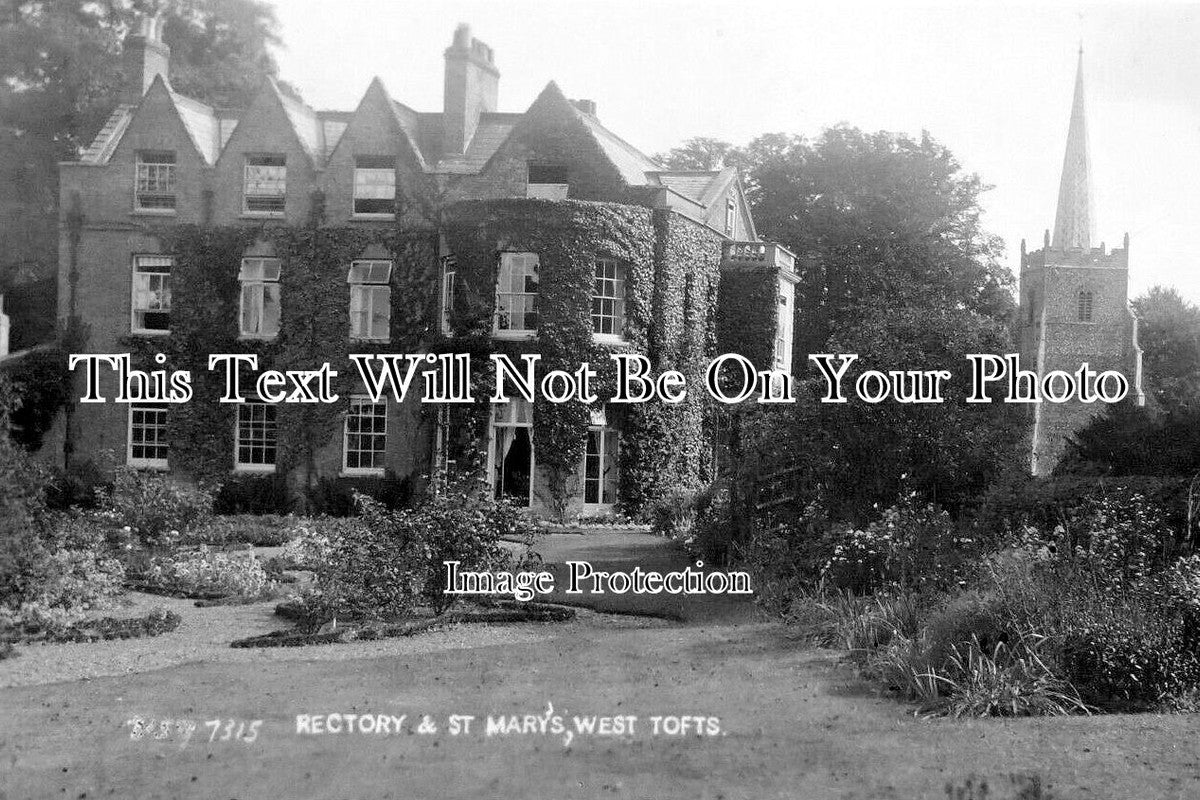 NF 4432 - Rectory & St Marys Church, West Tofts, Norfolk c1914
