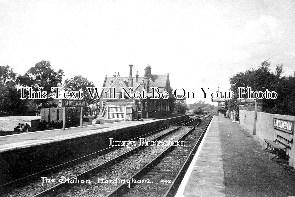 NF 4498 - Hardingham Railway Station, Norfolk c1950