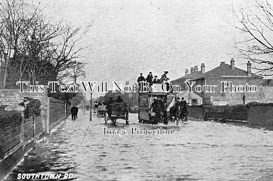 NF 456 - Floods In Southtown Road, Great Yarmouth, Norfolk 1907