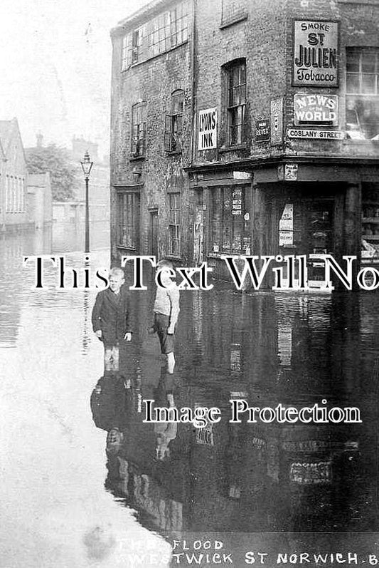 NF 53 - Westwick Street, Norwich Floods, Norfolk 1912