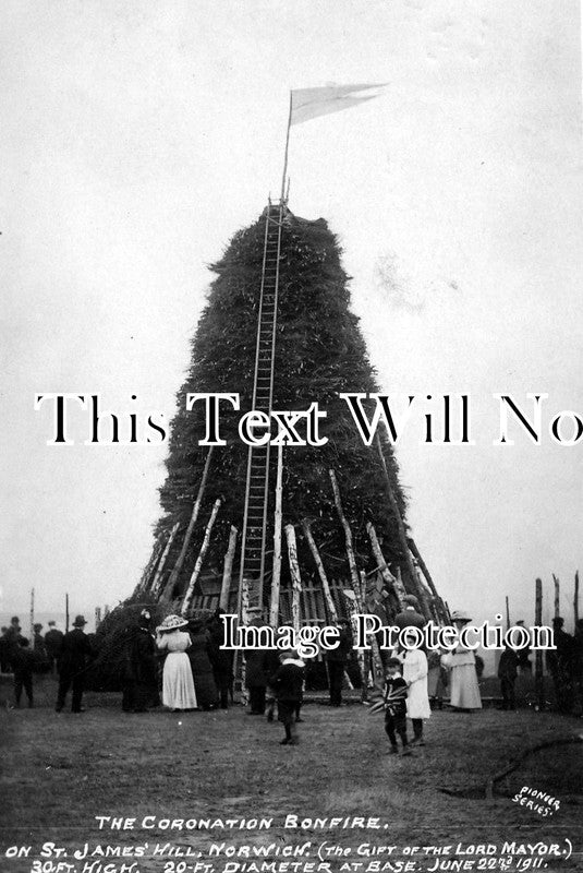 NF 580 - The Coronation Bonfire, Norwich, Norfolk 1911