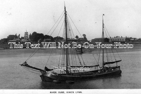NF 680 - Sailing Barge On River Ouse, King's Lynn, Norfolk c1929