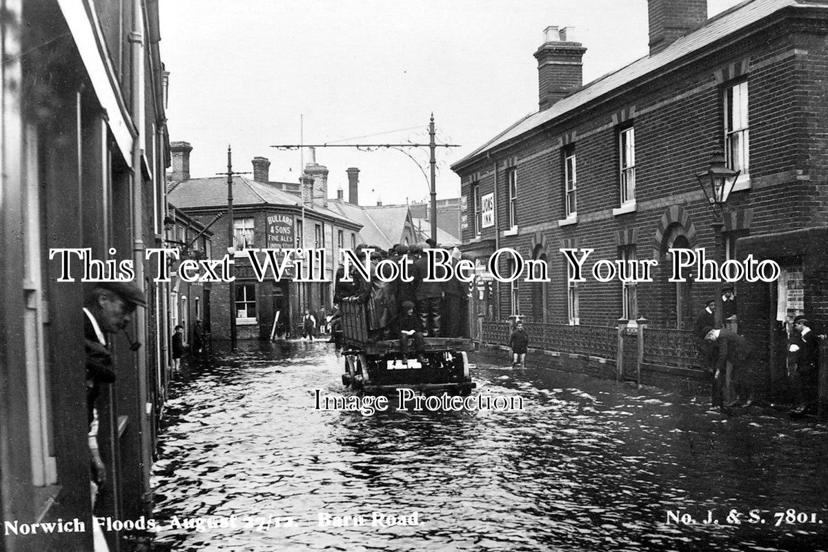 NF 764 - Floods In Barn Road, Norwich, Norfolk c1912