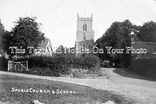 NF 770 - The School & Church, Sporle, Norfolk c1905