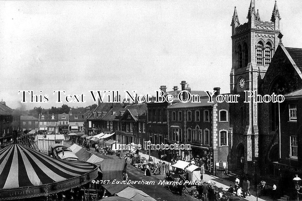 NF 84 - Market Place Funfair, East Dereham, Norfolk c1914