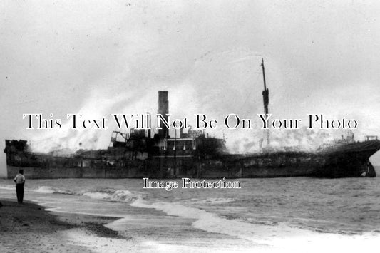 NF 891 - SS Porthcawl On Fire, Great Yarmouth, Norfolk