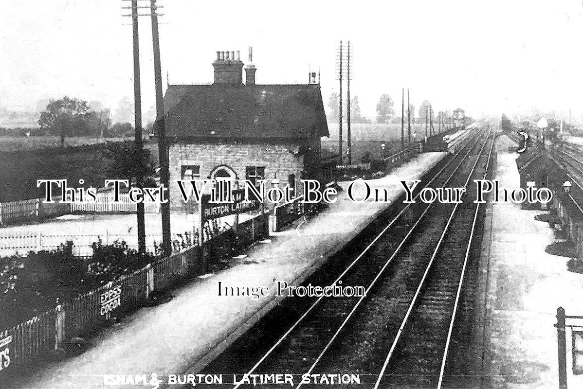 NH 1124 - Isham & Burton Latimer Railway Station, Northamptonshire c1912