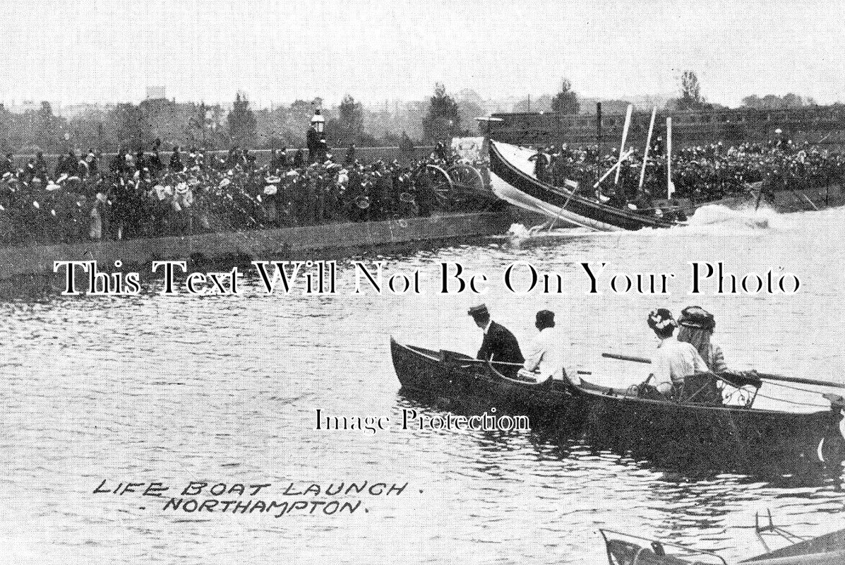 NH 1193 - Northampton Lifeboat Launch, Northamptonshire c1905