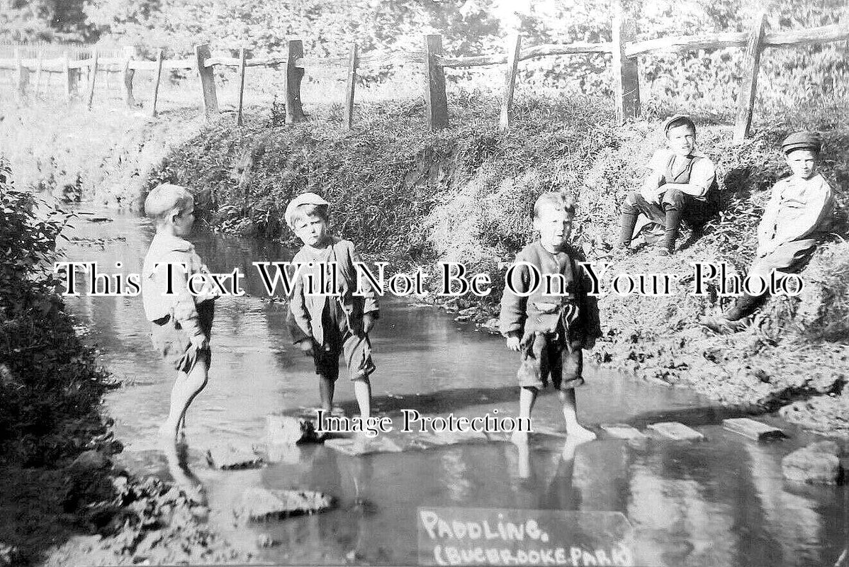 NH 1254 - Boys Paddling, Bugbrooke Park, Bugbrook, Northamptonshire