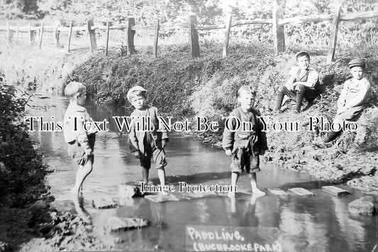 NH 1254 - Boys Paddling, Bugbrooke Park, Bugbrook, Northamptonshire