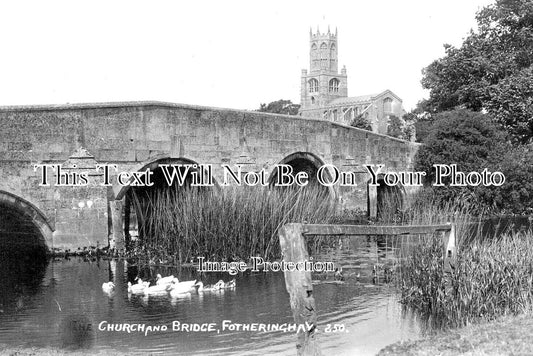 NH 1305 - Church & Bridge, Fotheringhay, Northamptonshire