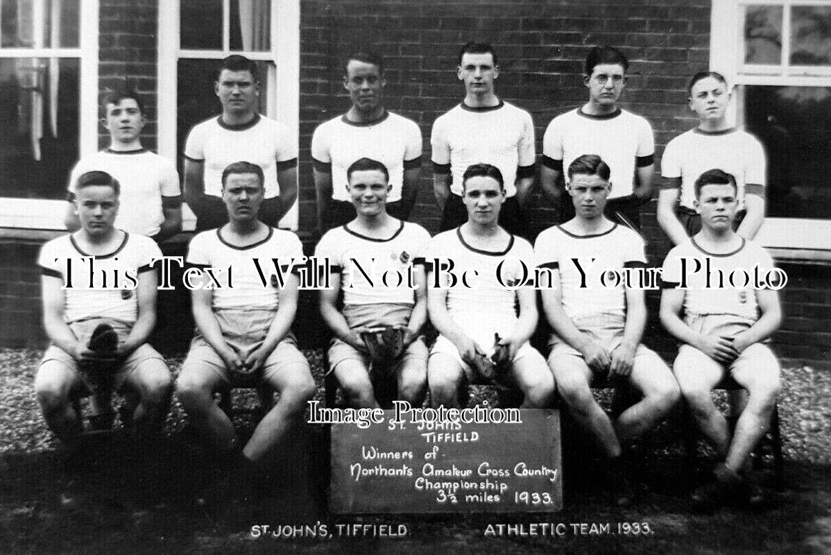 NH 1798 - St Johns Athletic Team, Tiffield, Northamptonshire 1933