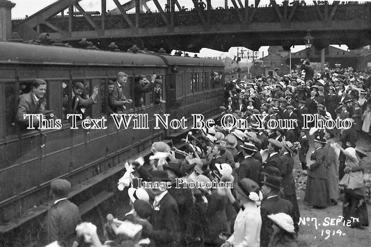 NH 211 - Men Enlisting, Peterborough Railway Station, WW1 1914