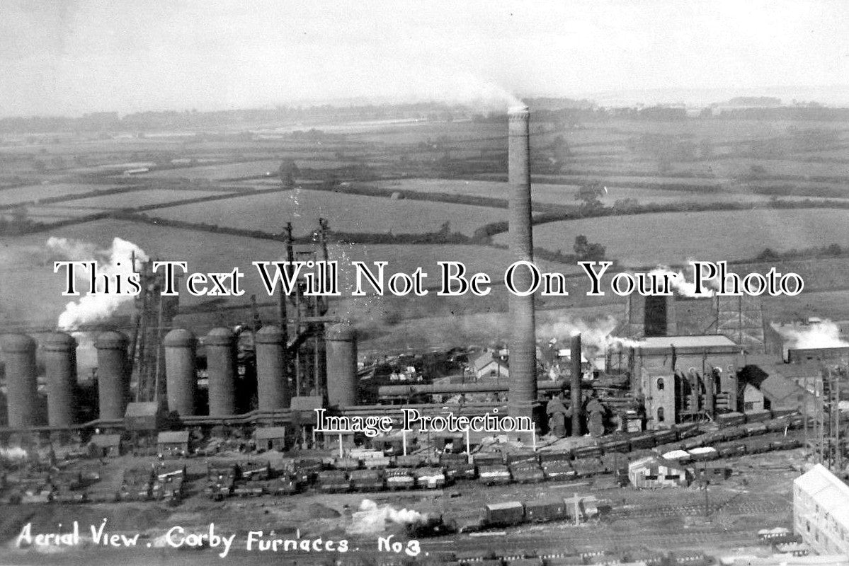 NH 543 - Aerial View Of Corby Furnaces, Northamptonshire c1904