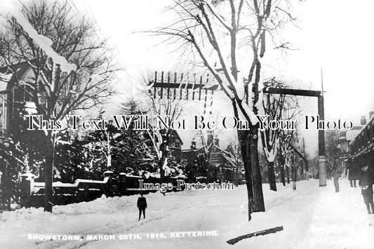 NH 878 - Snow Storm At Kettering, Northamptonshire c1916