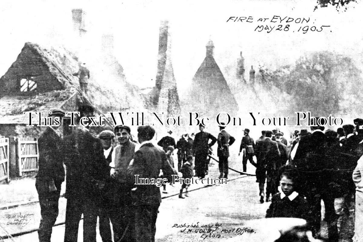 NH 973 - Fire At Eydon, Northamptonshire c1905