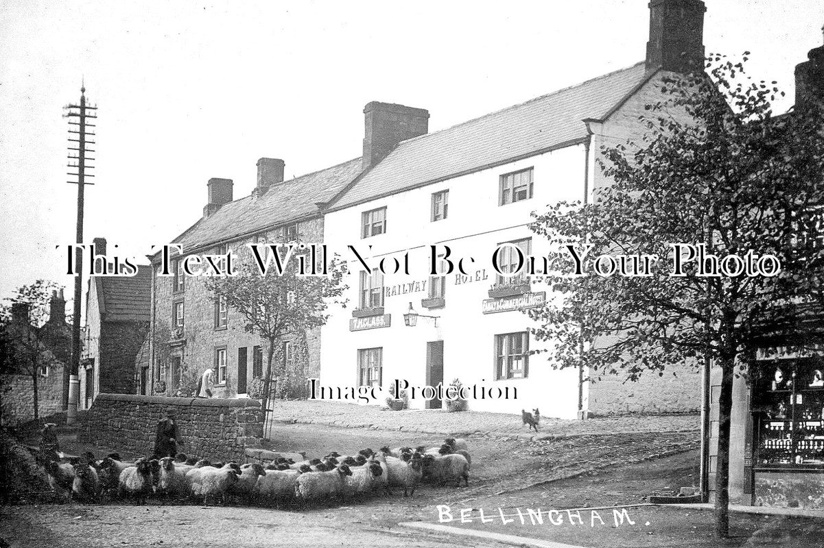 NO 1083 - Railway Hotel, Bellingham, Hexham, Northumberland c1914