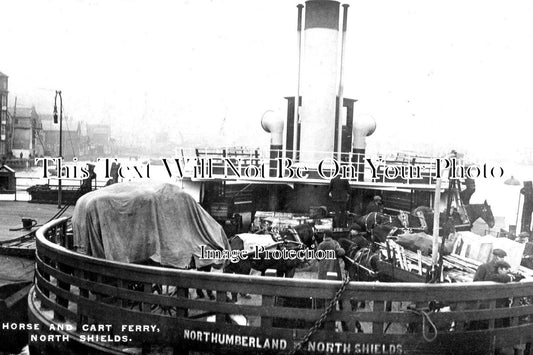 NO 1118 - Horse & Cart Ferry, North Shields, Northumberland c1920