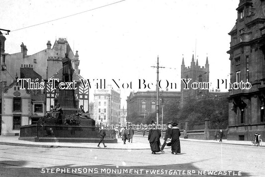 NO 1129 - Stephensons Monument & Westgate Road, Newcastle Upon Tyne c1915