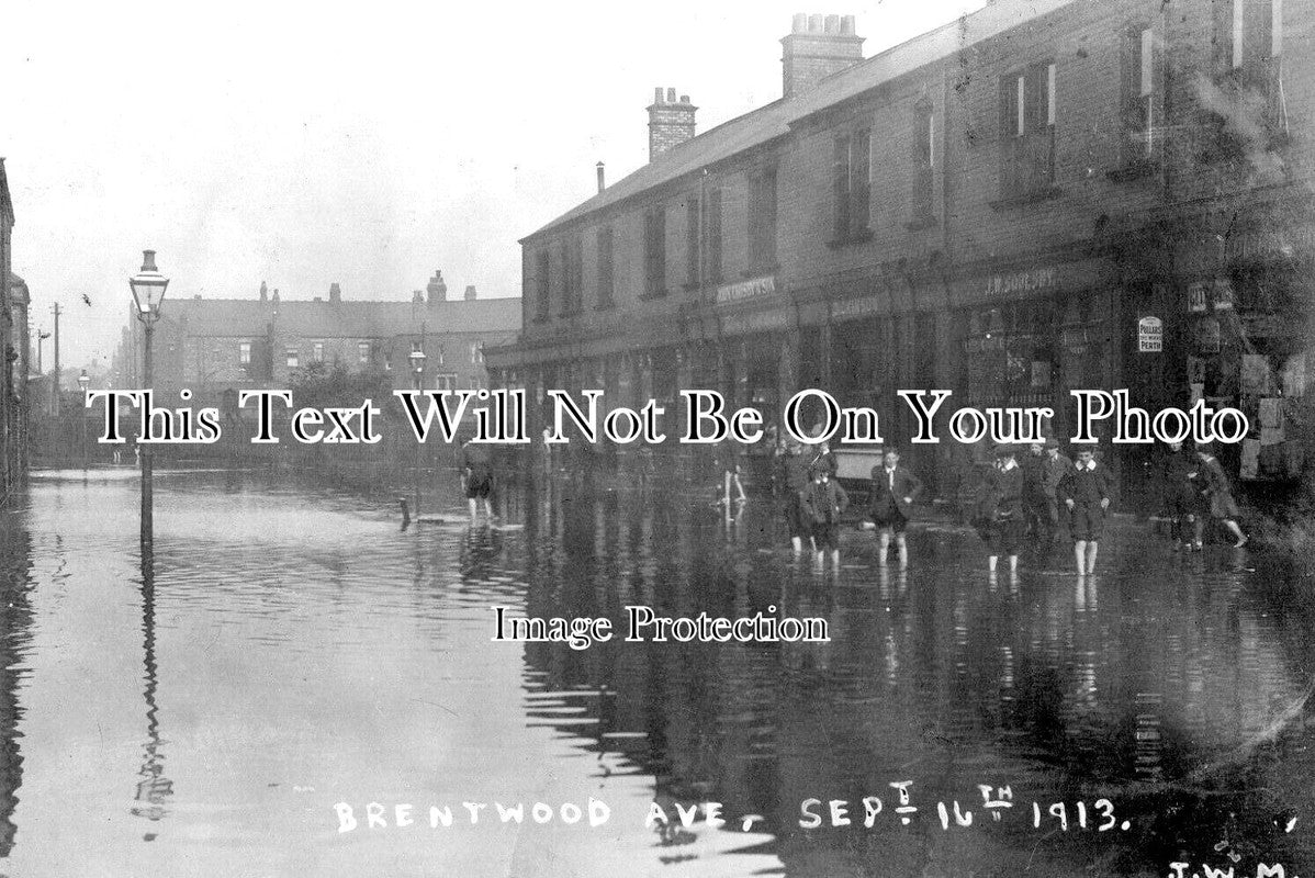 NO 1331 - The Great Flood, Brentwood Avenue, Newcastle Upon Tyne c1913