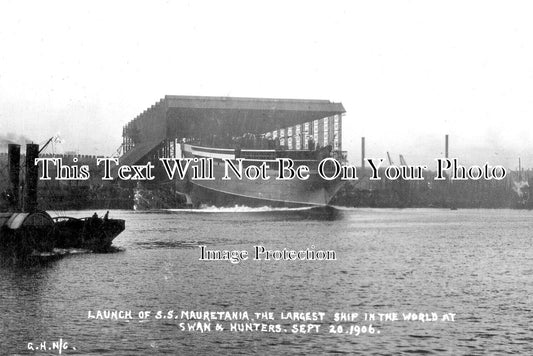 NO 1388 - Launch Of SS Mauretania, Swan Hunters, Wallsend, Newcastle 1906
