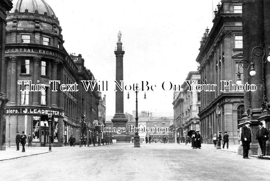 NO 1452 - Grey Street & Monument, Newcastle Upon Tyne c1912