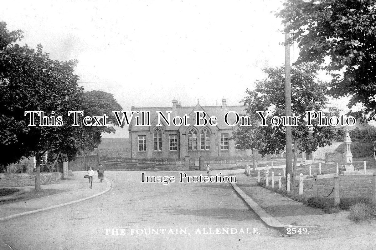 NO 1455 - Allendale School & Fountain, Northumberland