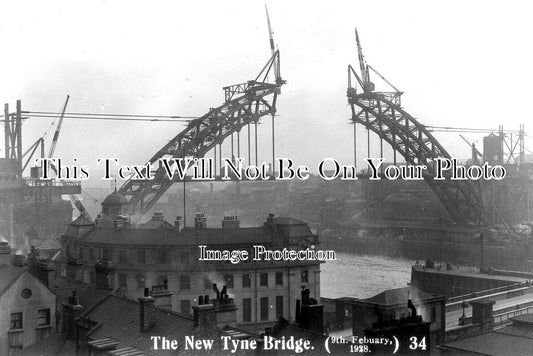 NO 1476 - Building The Tyne Bridge, Newcastle Upon Tyne 1928