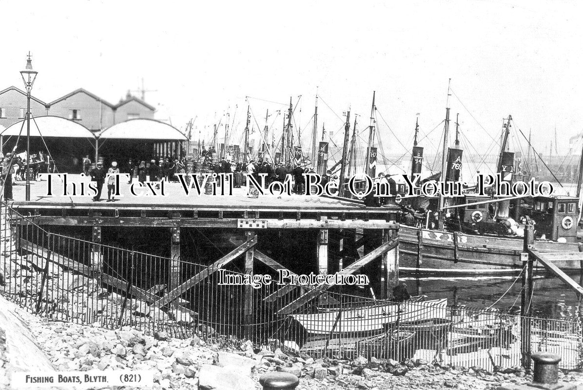 NO 1514 - Fishing Boats, Blyth, Ashington, Morpeth, Northumberland c1912