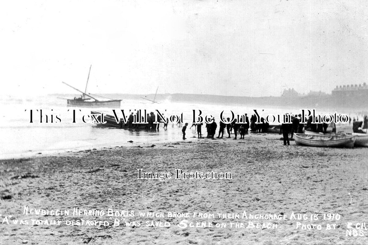 NO 1541 - Herring Boats Broken Free, Newbiggin, Northumberland