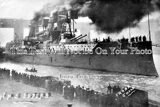 NO 1727 - HMS Superb, River Tyne, Newcastle, Northumberland 1909